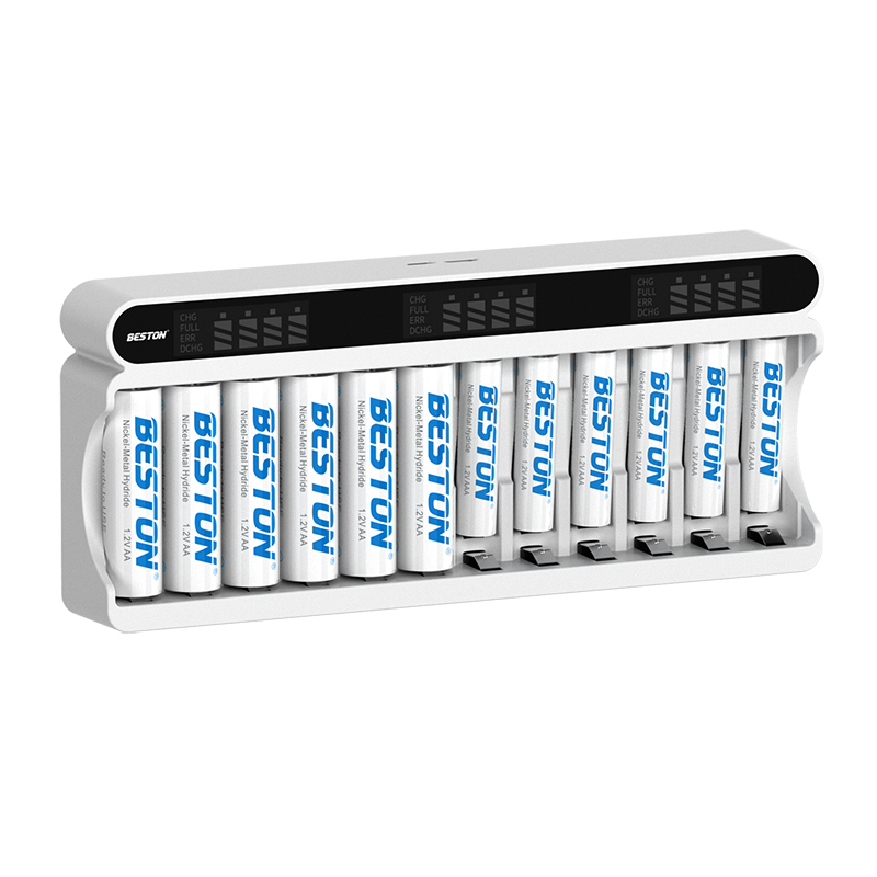 Beston 1.2V AA /AAA Rechargeable NIMH Battery 12 Slot LCD Screen display Ni-Mh charger