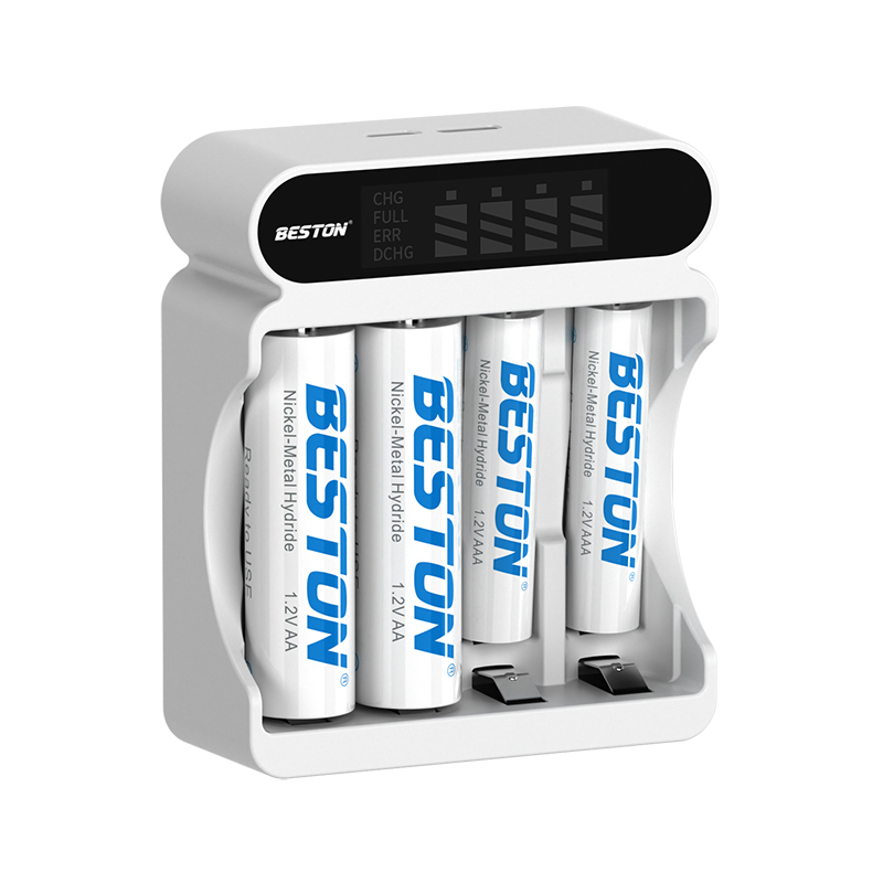 Beston 1.2V AA /AAA Rechargeable NIMH Battery 4 Slot LCD Screen display Ni-Mh charger