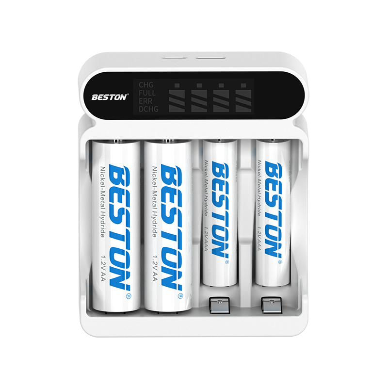Beston 1.2V AA /AAA Rechargeable NIMH Battery 4 Slot LCD Screen display Ni-Mh charger