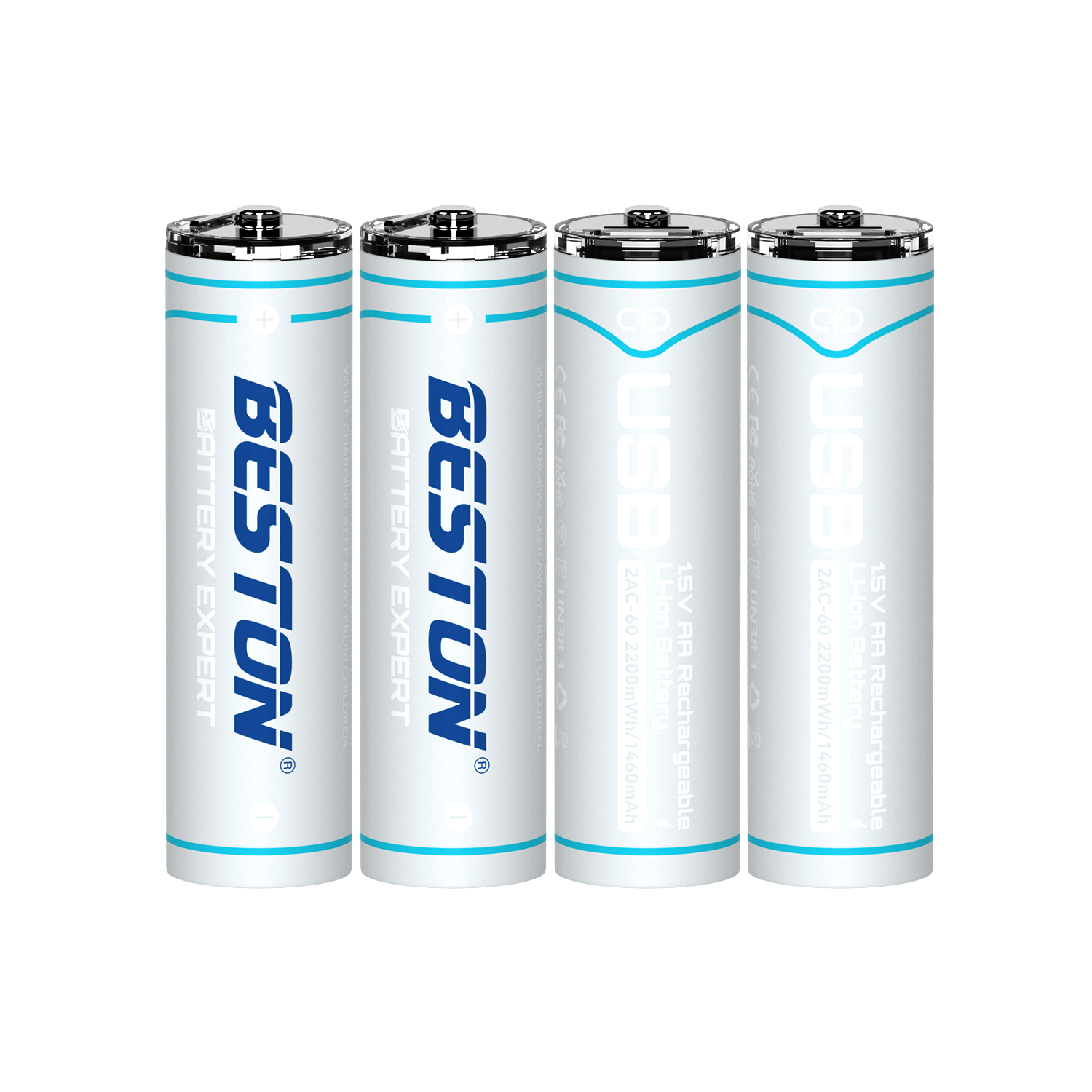 Beston USB 1.5V AA Lithium Rechargeable Battery 2200mWh