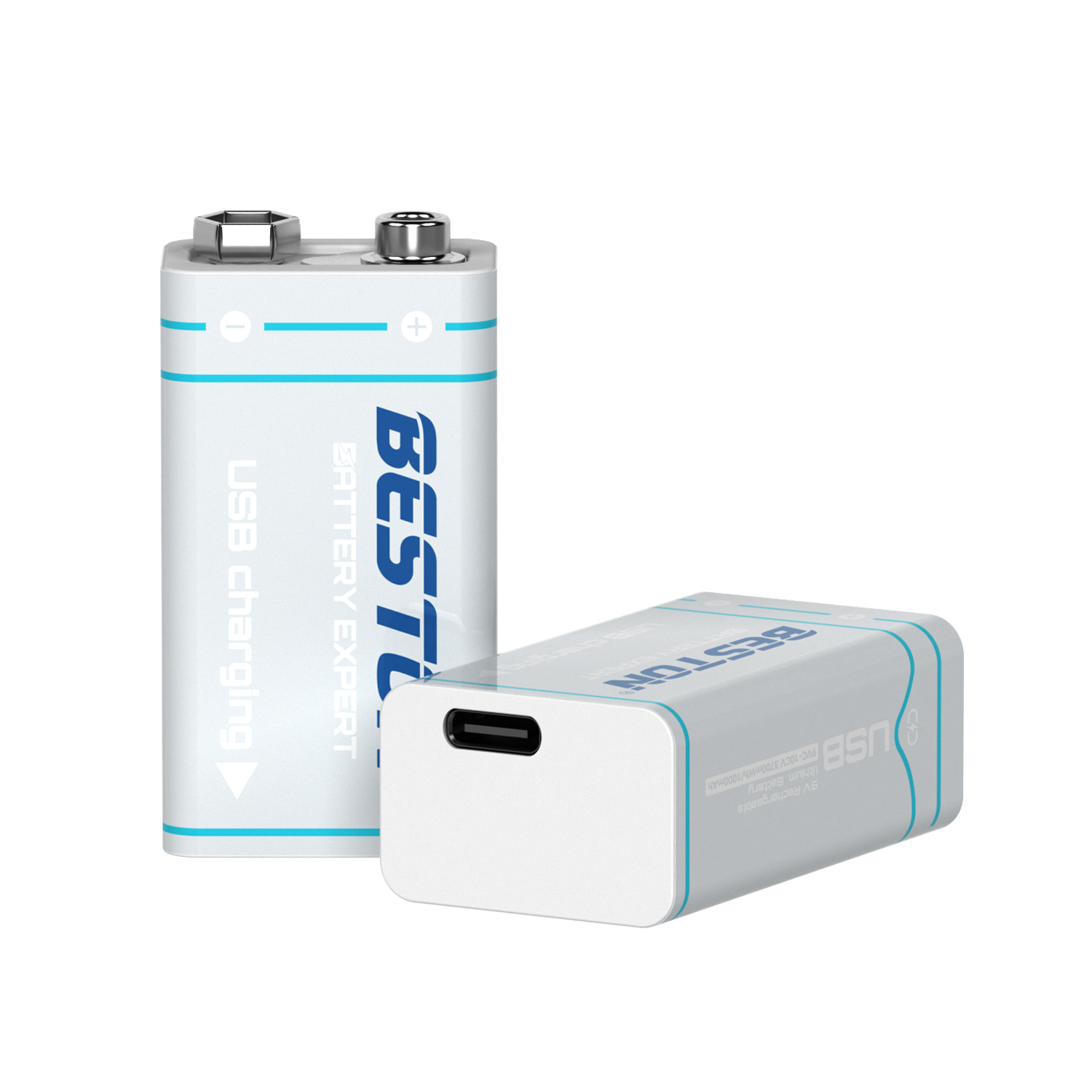 Beston USB 9V 1000mAh 可充电锂电池 Type-C