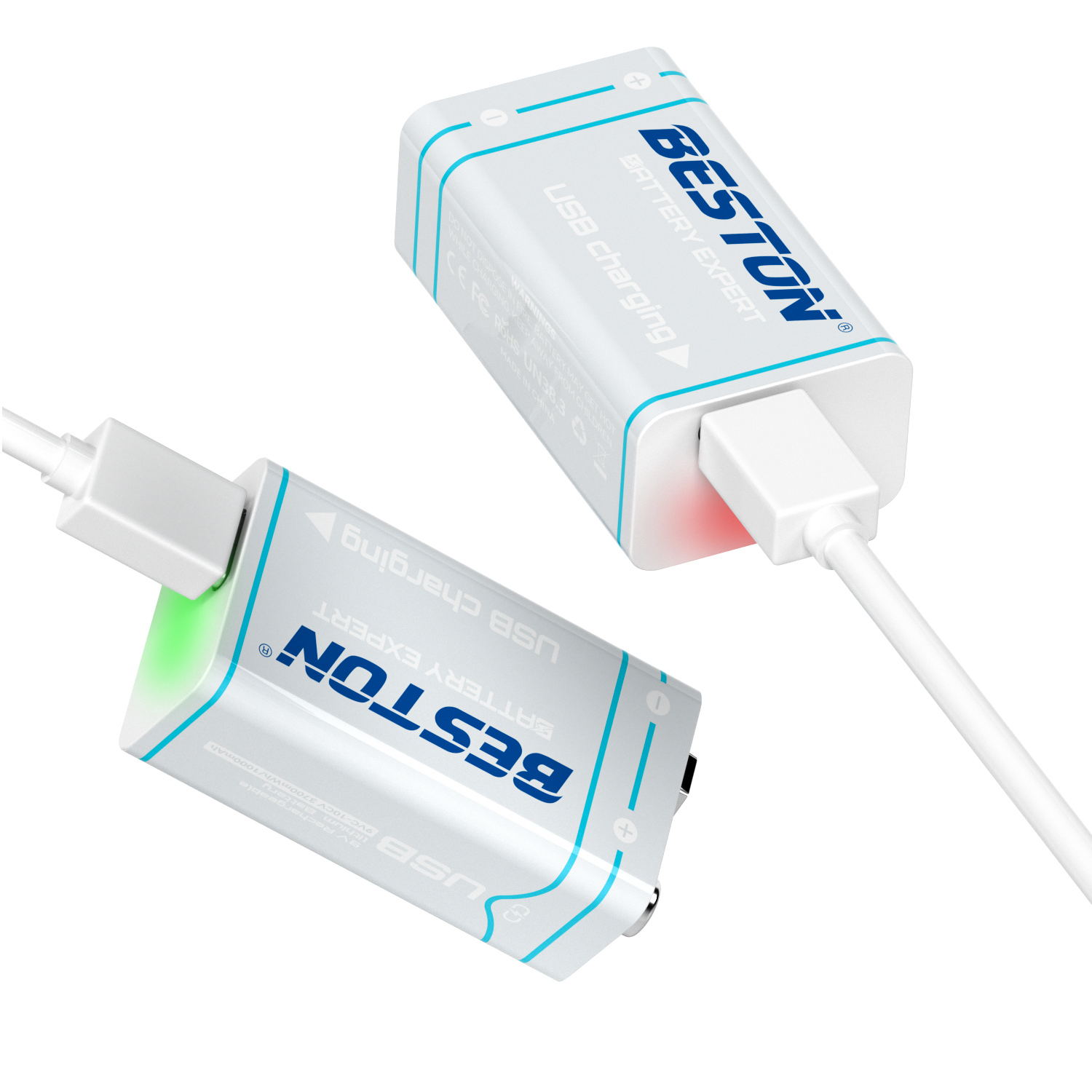 Beston USB 9V 1000mAh 可充电锂电池 Type-C