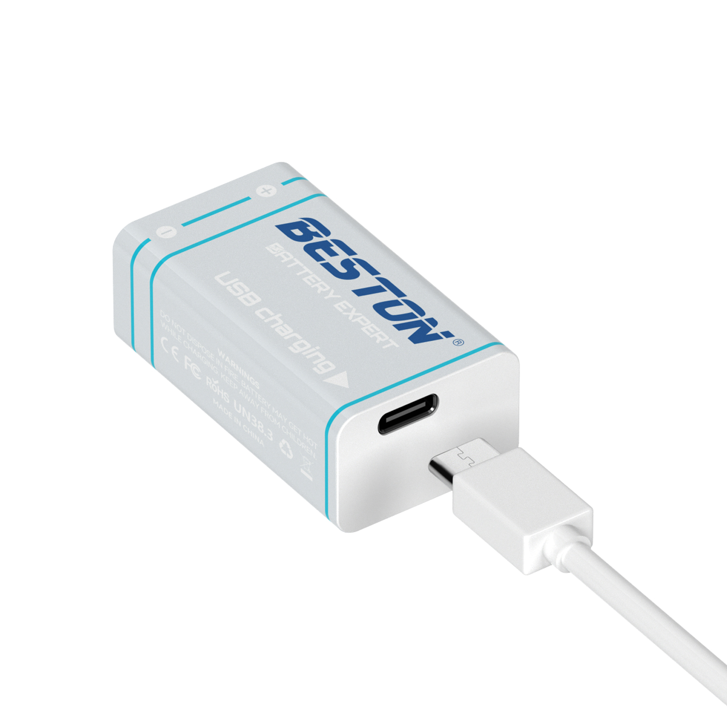 Beston USB 9V 1000mAh 可充电锂电池 Type-C