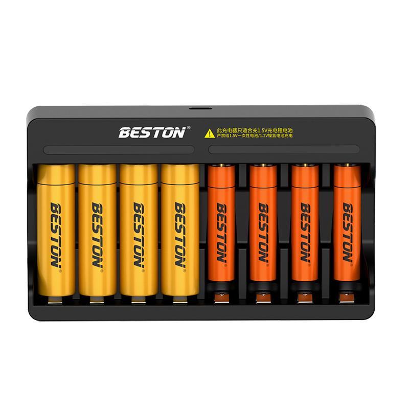 BESTON high quality 8 slot 1.5 LI-ion lithium battery smart charger fast charger