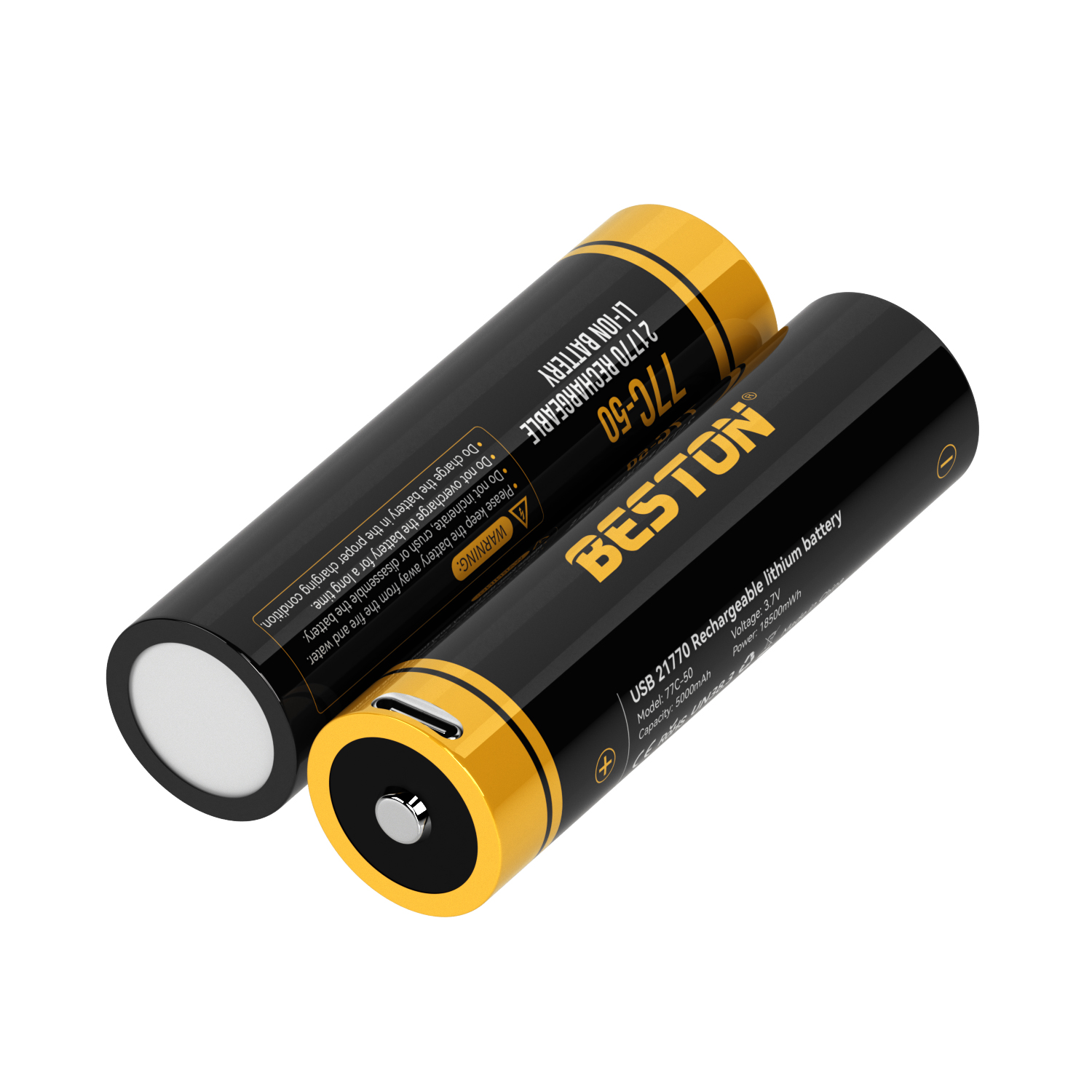 百斯顿 USB 3.7V 21770 可充电锂电池 5000mAh