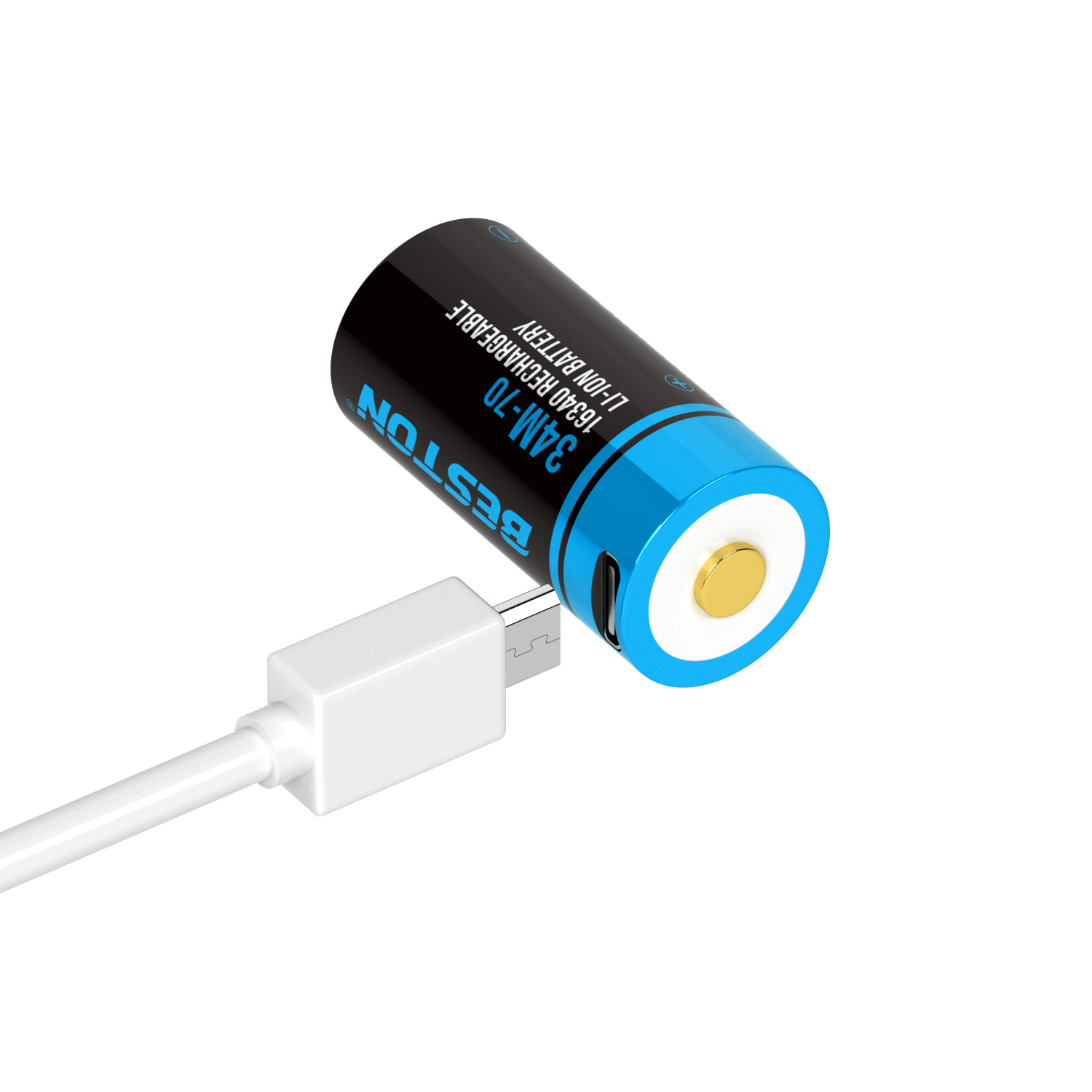 Beston USB 3.7V 34M-70 Rechargeable Lithium Battery 16340