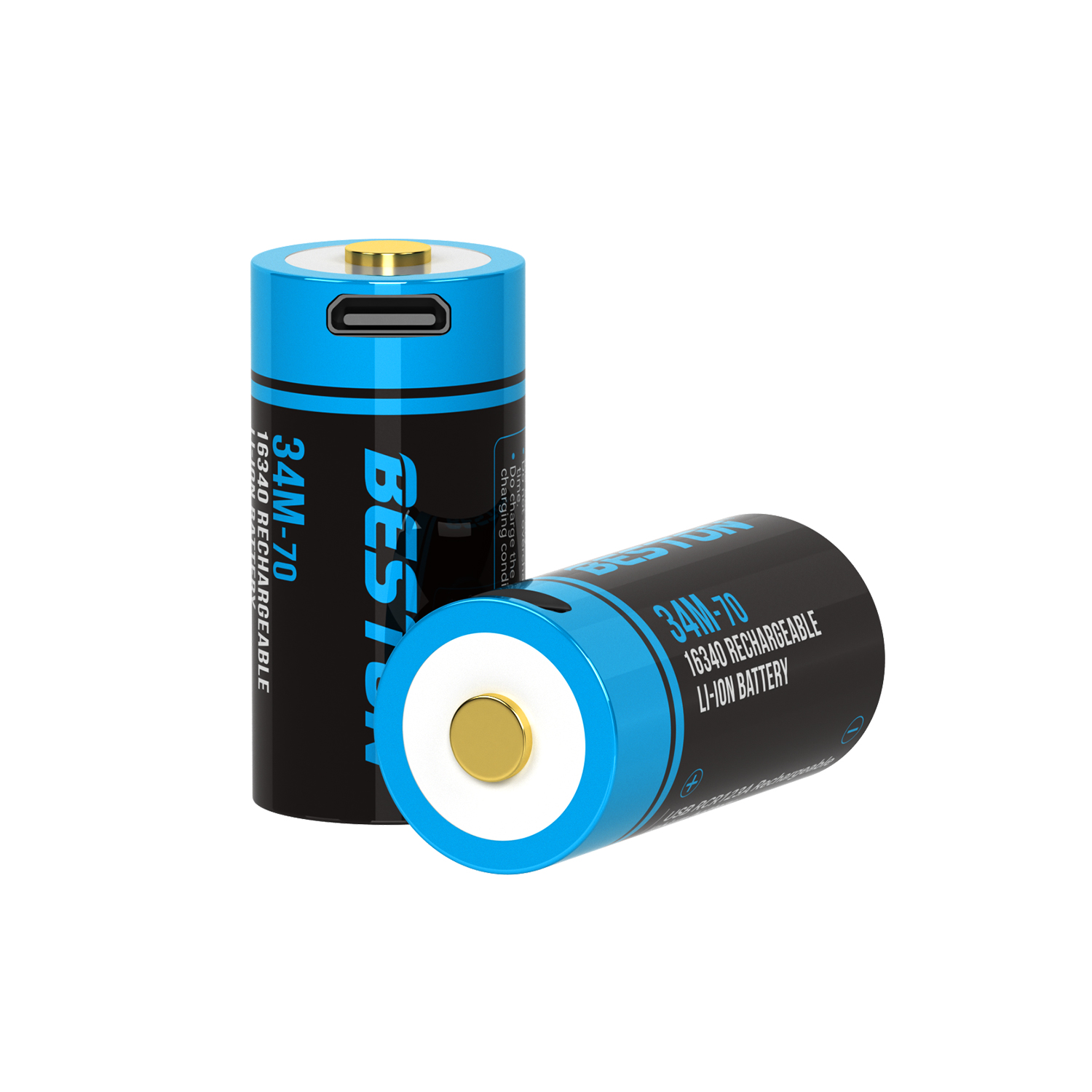 Beston USB 3.7V 34M-70 Rechargeable Lithium Battery 16340