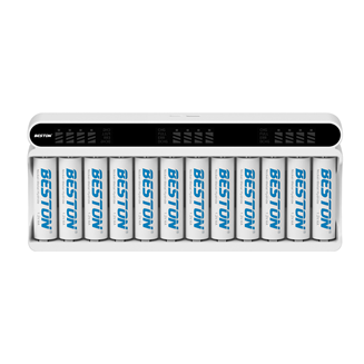 Beston 1.2V AA /AAA Rechargeable NIMH Battery 12 Slot LCD Screen display Ni-Mh charger